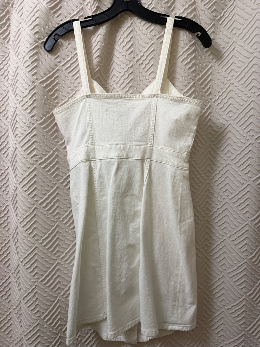 7 For All Mankind Double Tie Mini Dress Buttoned Denim Jean SZ S - Picture 4 of 5